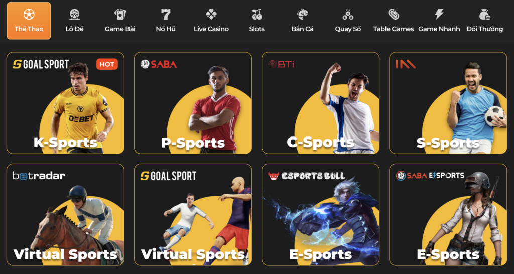 DEBET cung cấp các thể loại game cá cược đa dạng